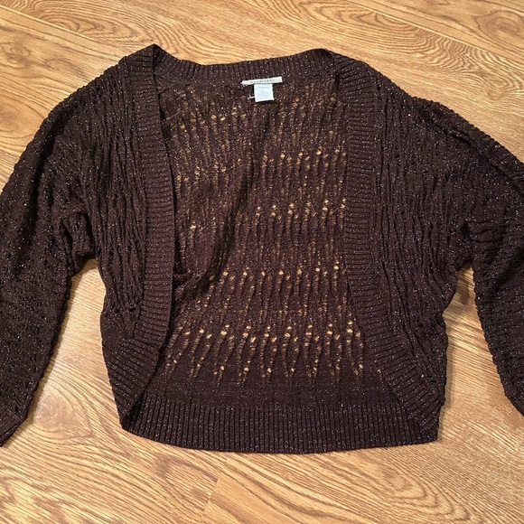 Maurices Sweaters - Maurice’s brown glitter Bolero top size large